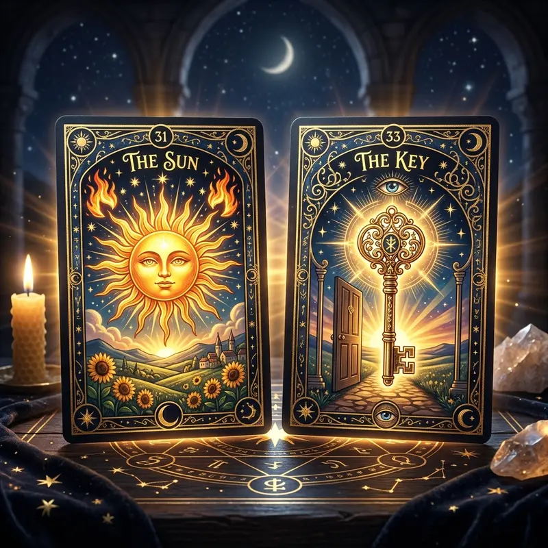 Combination of Sun and Key in the Gypsy Deck - Tarot Center