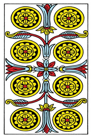 Meaning of card Eight of Pentacles - Free Tarot at Tarot Center Card Eight of Pentacles at Tarot Center - Free Tarot