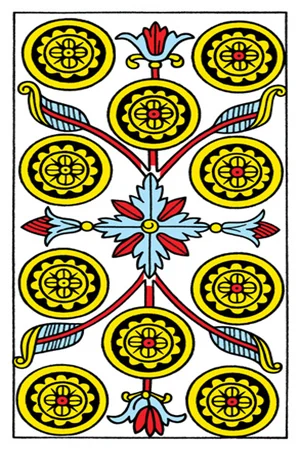 Meaning of card Ten of Diamonds - Free Tarot at Tarot Center Card Ten of Diamonds at Tarot Center - Free Tarot