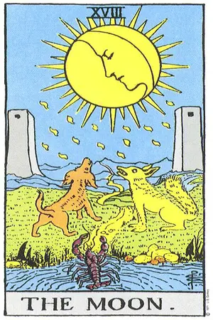 Meaning of card The Moon - Free Tarot at Tarot Center Card The Moon at Tarot Center - Free Tarot