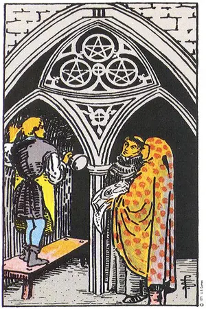 Meaning of card Three of Pentacles - Free Tarot at Tarot Center Card Three of Pentacles at Tarot Center - Free Tarot