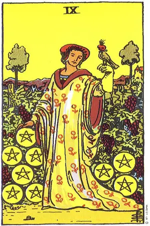 Meaning of card Nine of Pentacles - Free Tarot at Tarot Center Card Nine of Pentacles at Tarot Center - Free Tarot