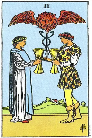 Meaning of card Two of Cups - Free Tarot at Tarot Center Card Two of Cups at Tarot Center - Free Tarot