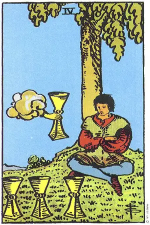 Meaning of card Four of Cups - Free Tarot at Tarot Center Card Four of Cups at Tarot Center - Free Tarot