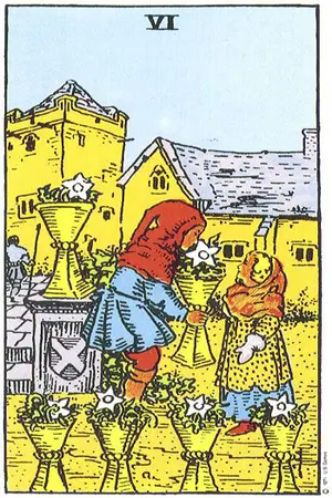Meaning of card Six of Cups - Free Tarot at Tarot Center Card Six of Cups at Tarot Center - Free Tarot