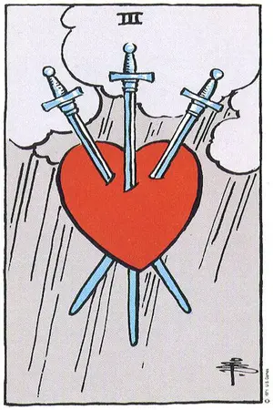 Meaning of card Three of Swords - Free Tarot at Tarot Center Card Three of Swords at Tarot Center - Free Tarot