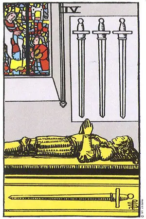 Meaning of card Four of Swords - Free Tarot at Tarot Center Card Four of Swords at Tarot Center - Free Tarot