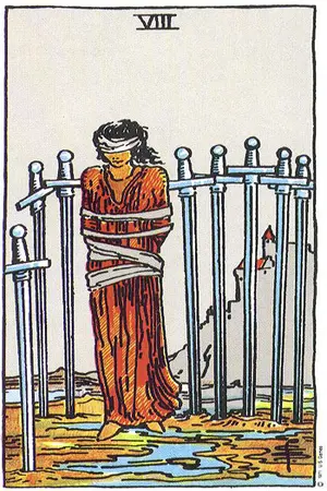 Meaning of card Eight of Swords - Free Tarot at Tarot Center Card Eight of Swords at Tarot Center - Free Tarot
