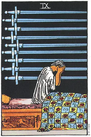 Meaning of card Nine of Swords - Free Tarot at Tarot Center Card Nine of Swords at Tarot Center - Free Tarot