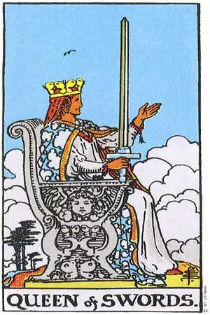 Meaning of card Queen of Swords - Free Tarot at Tarot Center Card Queen of Swords at Tarot Center - Free Tarot