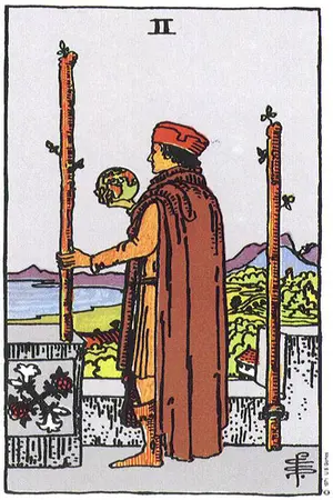 Meaning of card Two of Wands - Free Tarot at Tarot Center Card Two of Wands at Tarot Center - Free Tarot