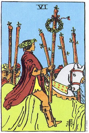 Meaning of card Six of Wands - Free Tarot at Tarot Center Card Six of Wands at Tarot Center - Free Tarot