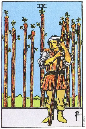 Meaning of card Nine of Wands - Free Tarot at Tarot Center Card Nine of Wands at Tarot Center - Free Tarot