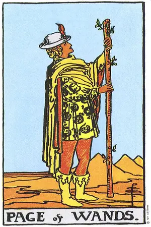 Meaning of card Page of Wands - Free Tarot at Tarot Center Card Page of Wands at Tarot Center - Free Tarot
