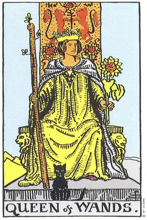 Meaning of card Queen of Wands - Free Tarot at Tarot Center Card Queen of Wands at Tarot Center - Free Tarot